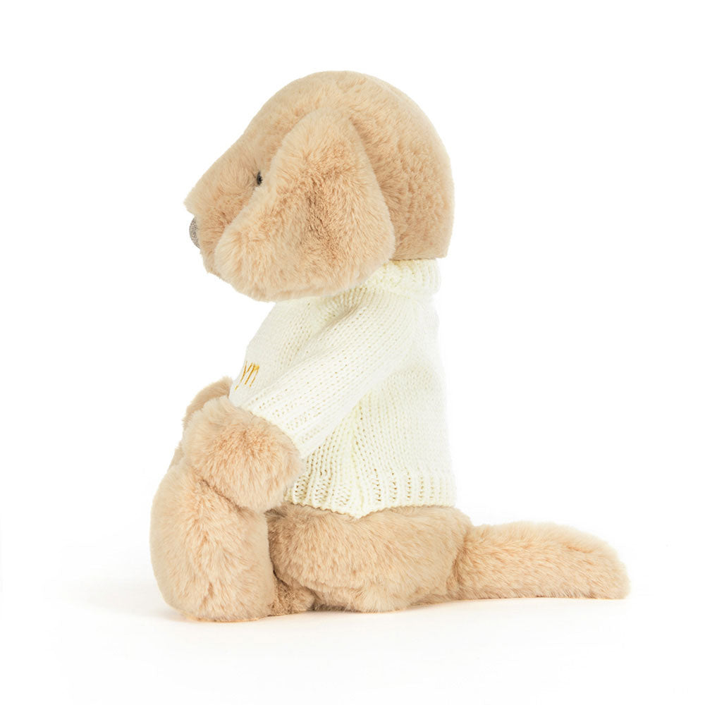 Bashful Luxe Puppy Orlando with Personalised Cream Jumper, View 2