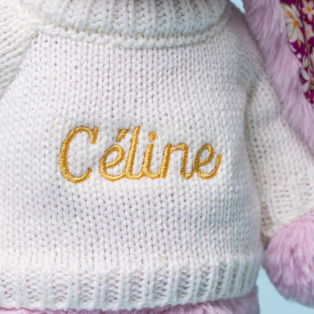 Thistlepop Blossom Luxe Bunny with Personalised Cream Jumper, View 1