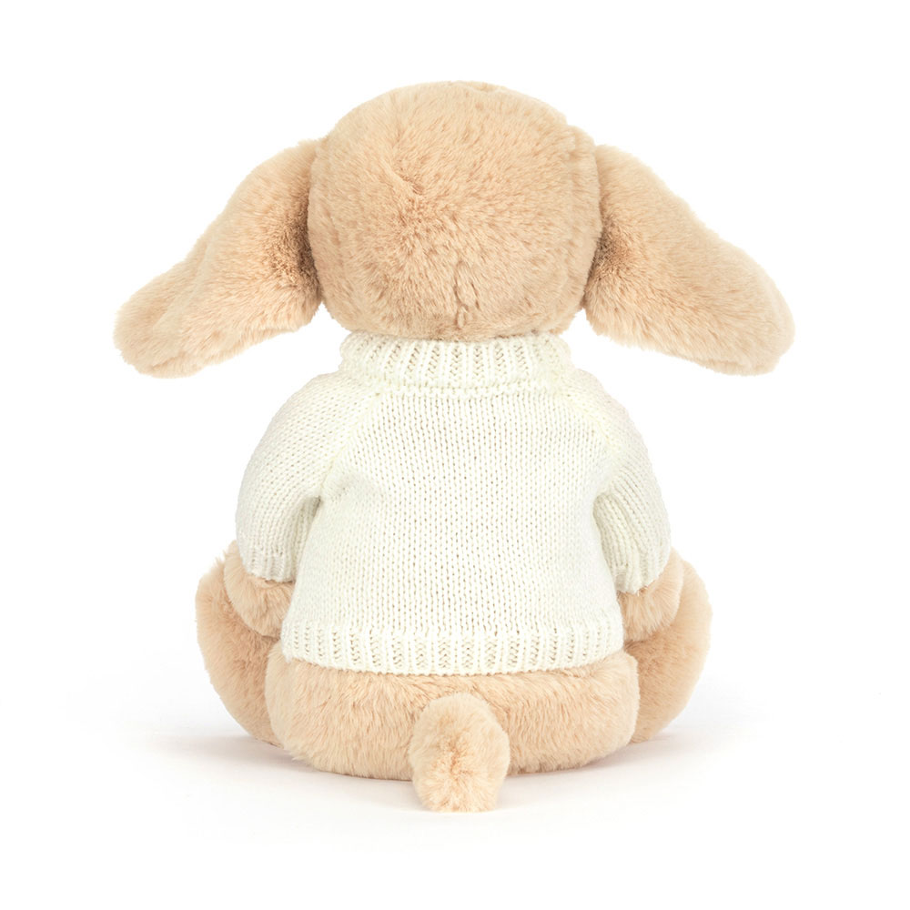 Bashful Luxe Puppy Orlando with Personalised Cream Jumper, View 3