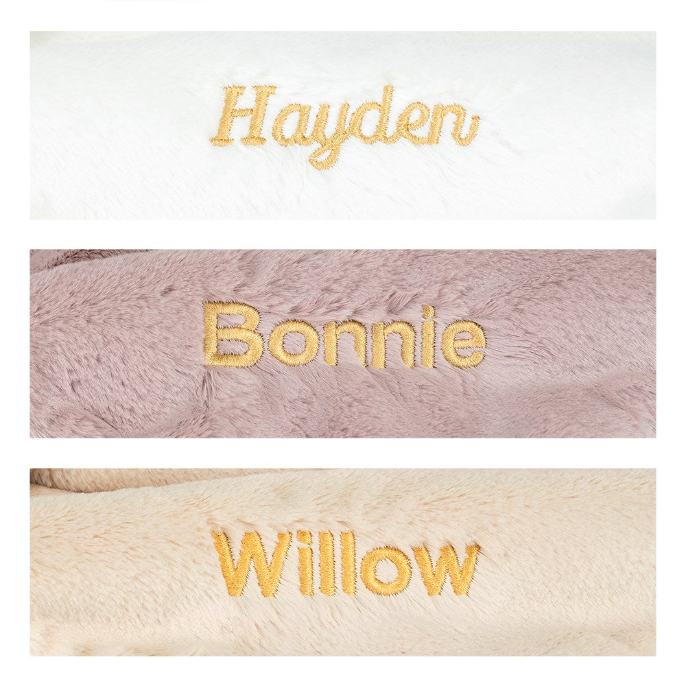 Personalised Bashful Luxe Bunny Rosa Blankie, View 4