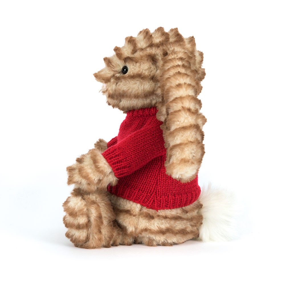 Bashful Luxe Bunny Juniper with Personalised Red Jumper, View 3