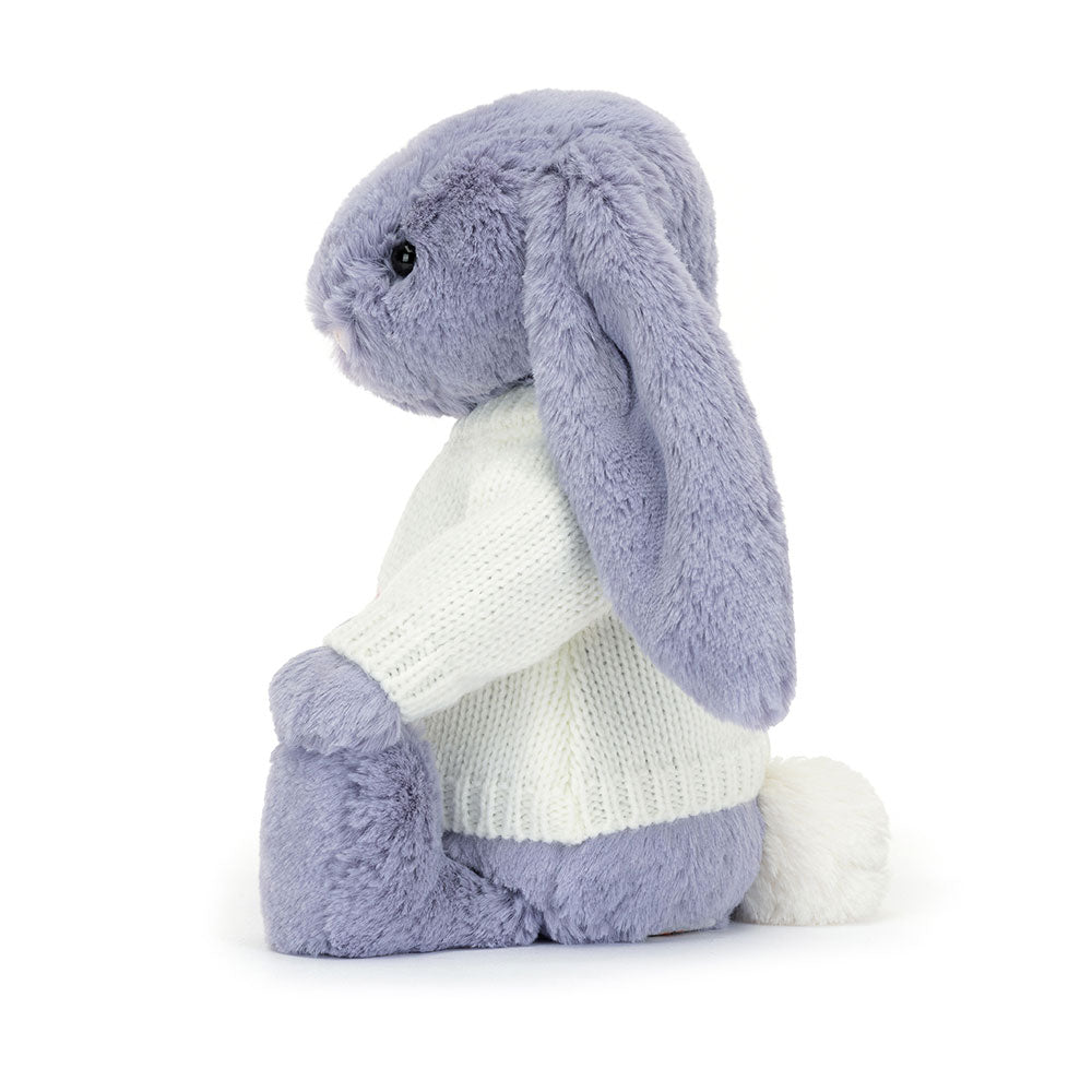 Bashful Viola Bunny with Personalised Cream Jumper , View 2