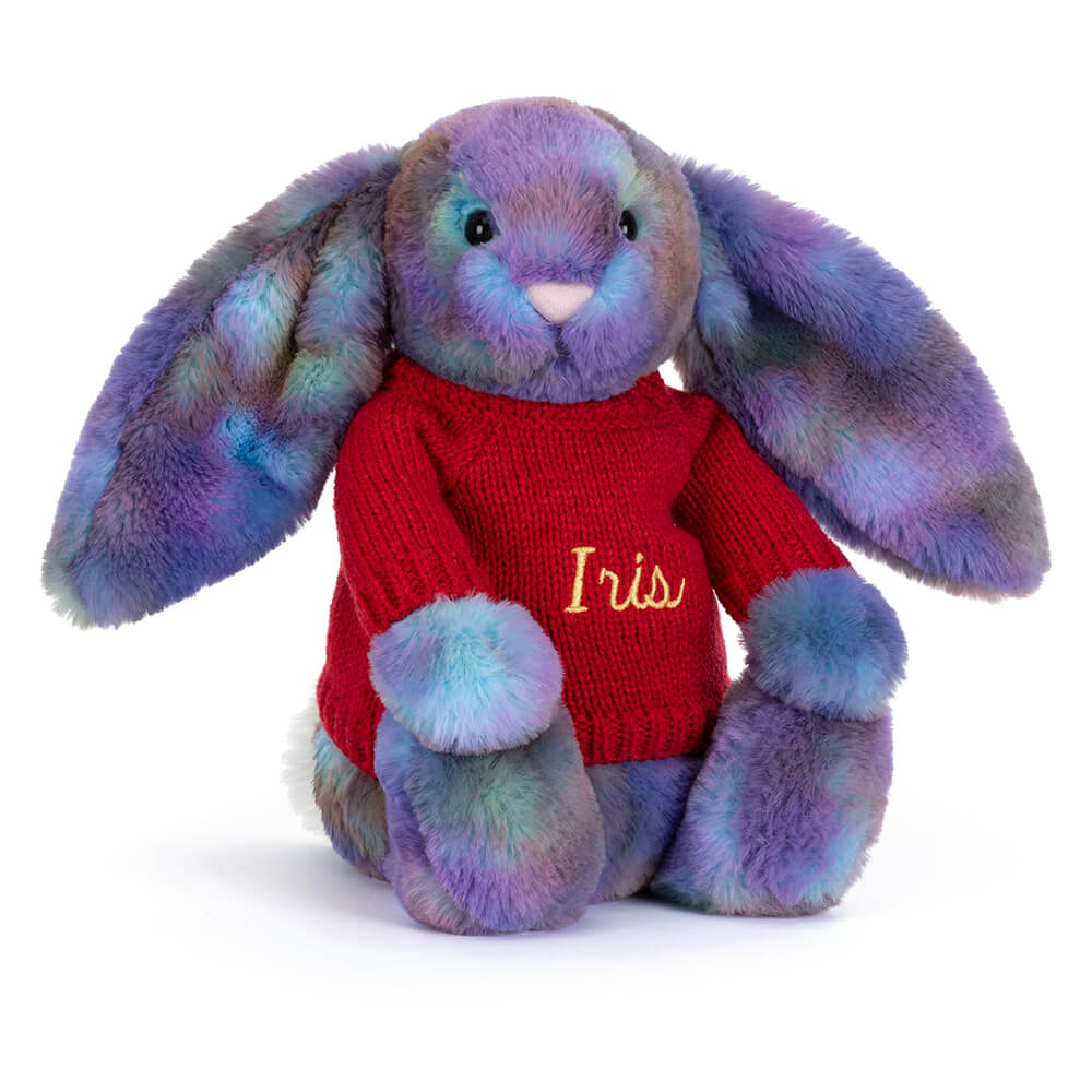 Zodihop Luxe Bunny with Personalised Red Jumper, Main View