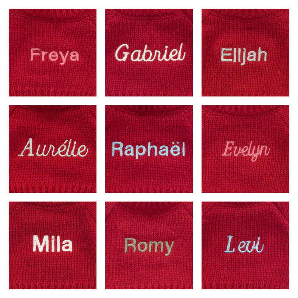 Bashful Black & Cream Puppy with Personalised Red Jumper, Main View