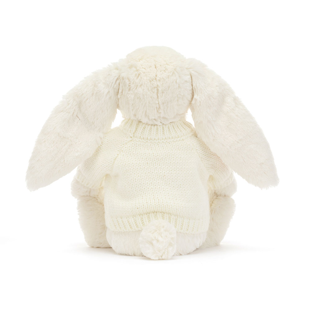 Blossom Cream Bunny 'Berry' with Personalised Cream Jumper, View 3